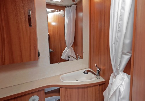 A big bathroom in a camper