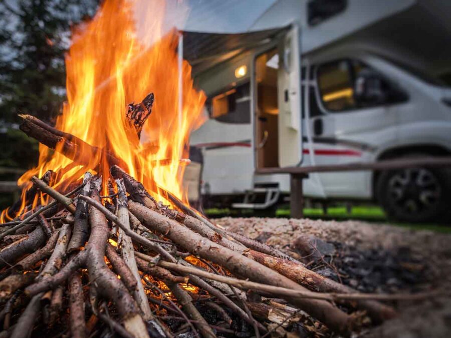 How to build an RV park camping fire