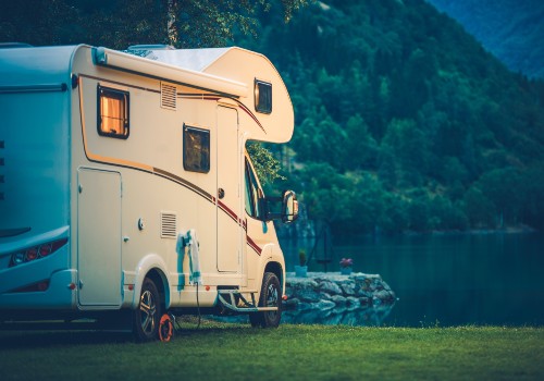 A camper camping at the lake