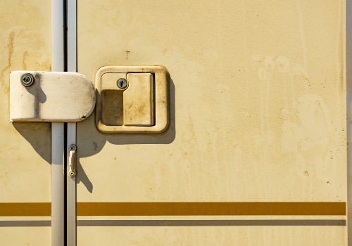 A camper car door with a security lock