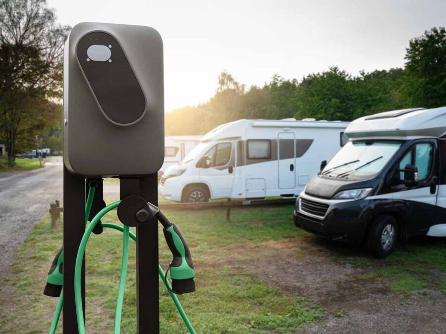 An electric RV charger