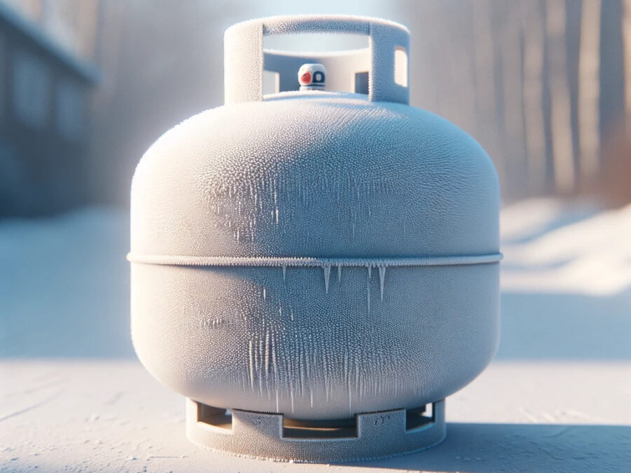 Frozen propane tank