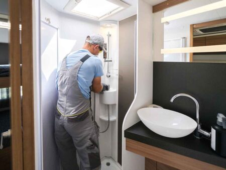 Installing the residential shower in the RV