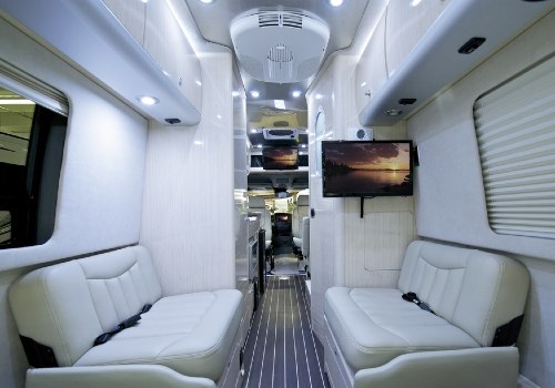 A luxury motorhome in an RV show