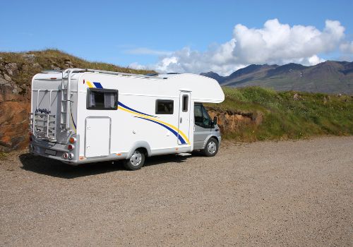 A parked small motorhome