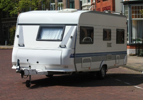 A parked travel trailer