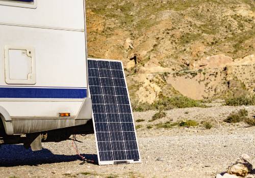 A portable solar heating system for an RV
