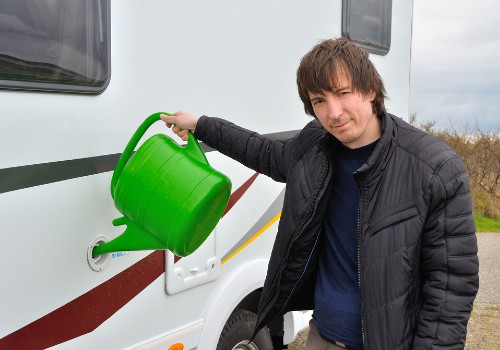 Products for sanitizing an RV water tank