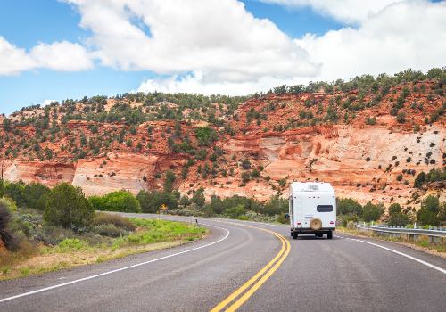 An RV going to the Zion national park