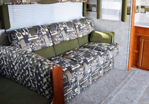 An RV sofa