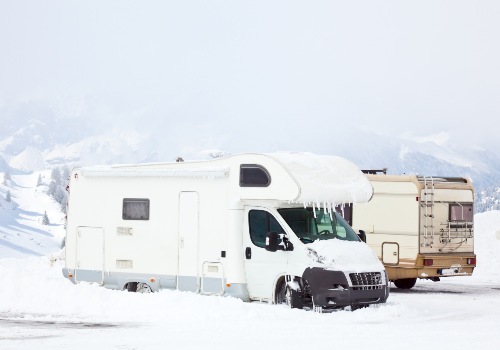 An RV winter camping
