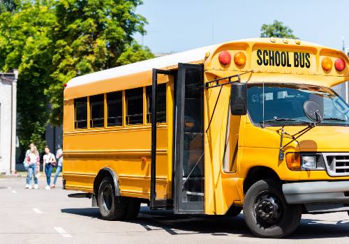 A school bus for RV conversion