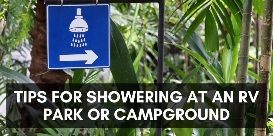 A showering at the RV park and campground