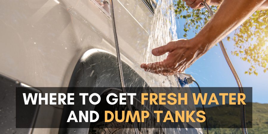 To get fresh water and dump tanks