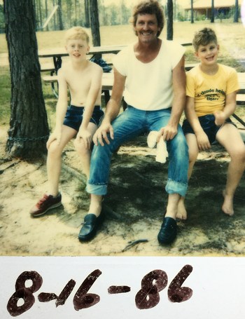 Me, my father, and brother at the White Cypress Lakes campground