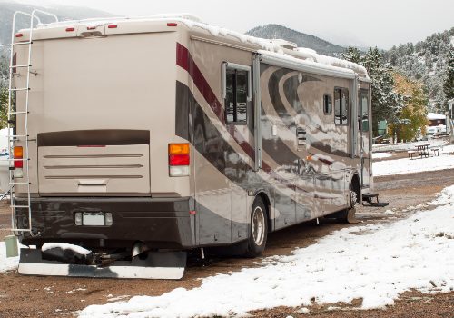 A winter camping with a tiffin RV